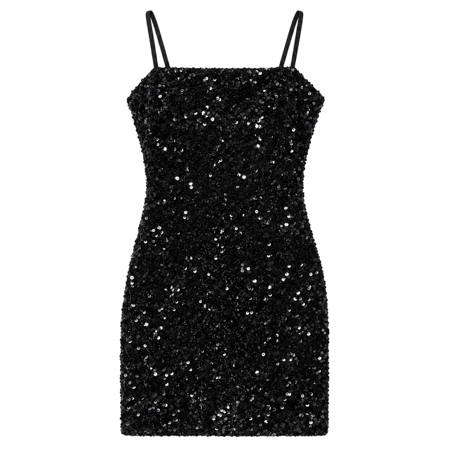 Forever 21 Sequin Mini Dress Size S Black Party