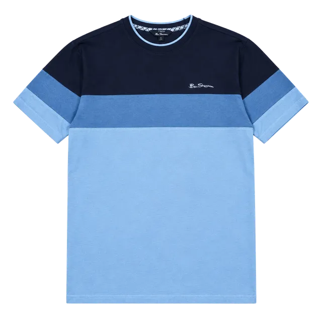 Ben Sherman Colorblock T-Shirt Size M Blue Black Short Sleeve