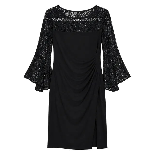 Lauren Ralph Lauren Black Lace Trim Dress