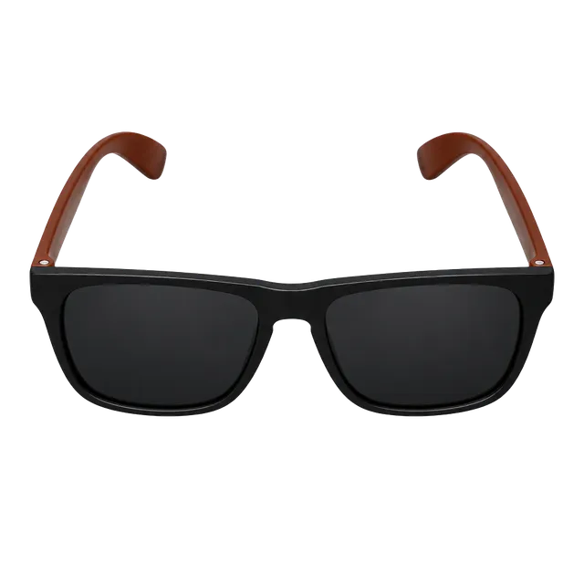 Generic Black And Brown Sunglasses Matte Square Frame UV400