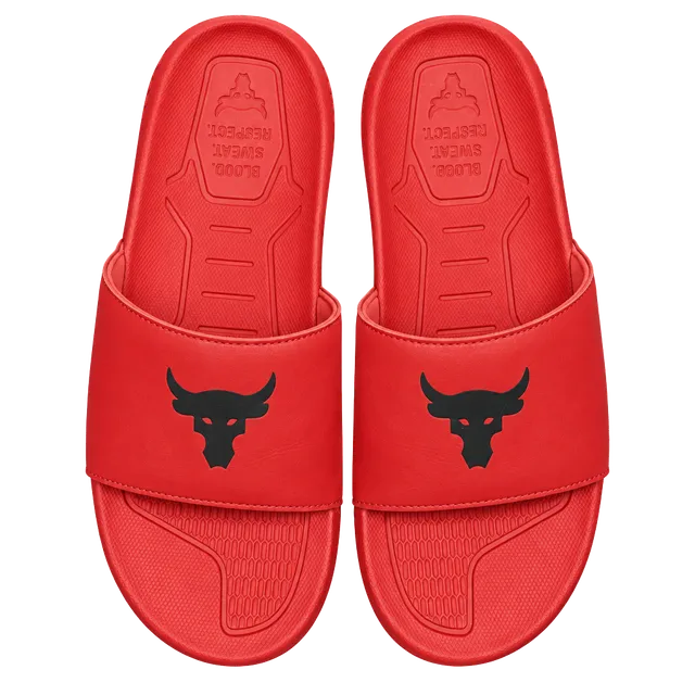 Under Armour Project Rock Slide Sandals Red Black
