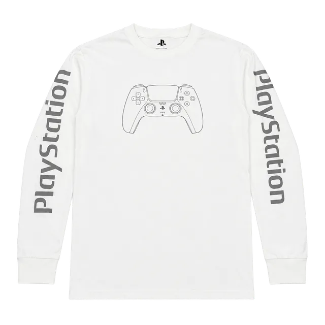 PlayStation DualSense Controller Long Sleeve T-Shirt White