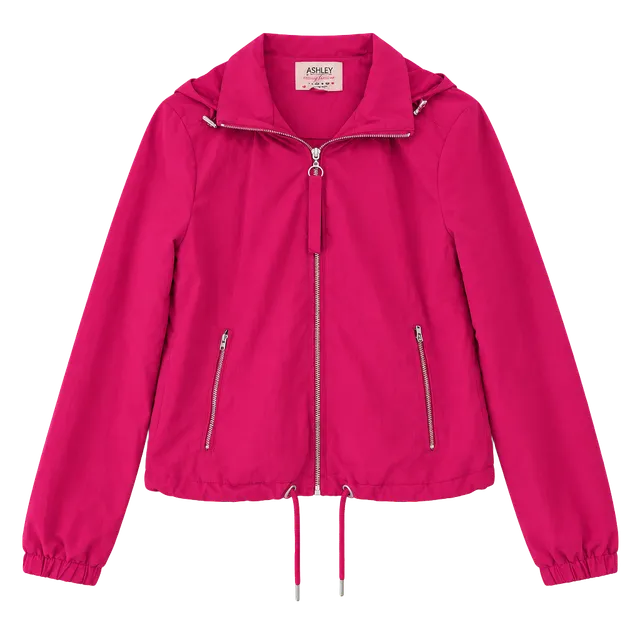 Ashley Jacket Size M Pink Full Zip Utility Collection Hooded