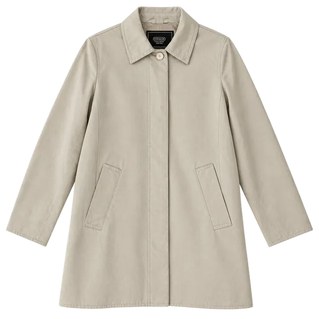 Coach Trench Coat Signature Lining Tan Size M