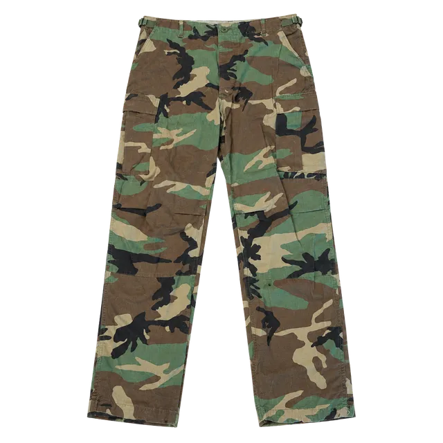 Vintage 80s/90s US Military Surplus Woodland Camo BDU Cargo Pants Medium-Long