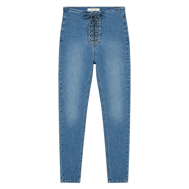 Free People Lace-Up Skinny Jeans Size W 25 Light Wash