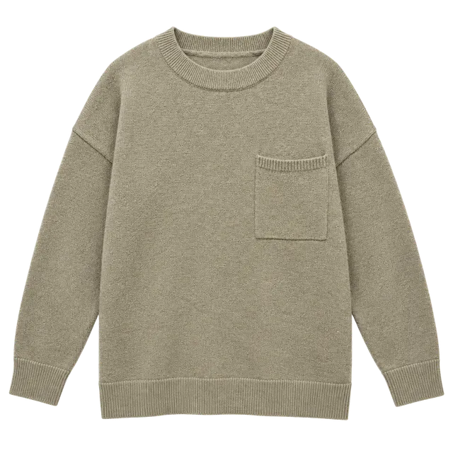 Unbranded Knit Pullover Sweater Size XL Beige Pocket