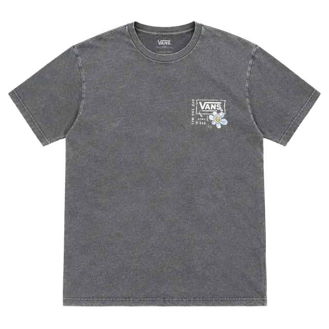 Vans Classic Fit T-Shirt Size Large Gray Flower Off The Wall Graphic Tee