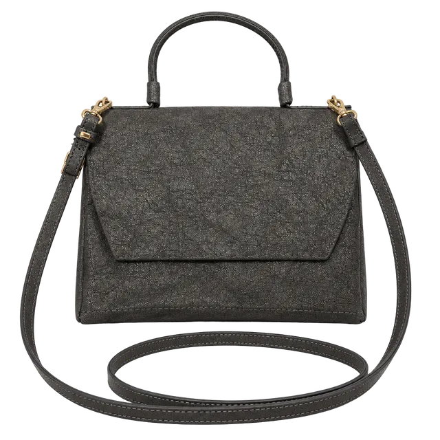 Uashmama Made In Italy Gray Washable Paper Crossbody Handbag