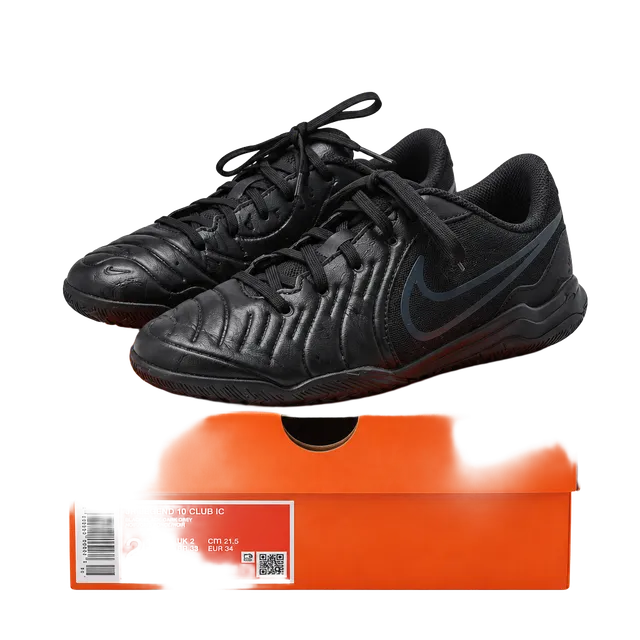 Nike Jr Legend 10 Club IC Size 2.5Y Black Soccer Shoes