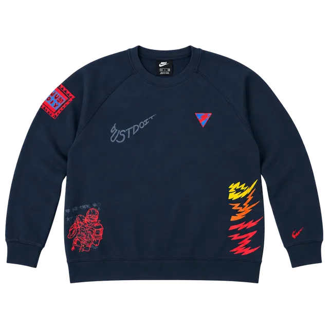 Nike NSW Graffiti Print Pullover Sweatshirt Size XXL Black