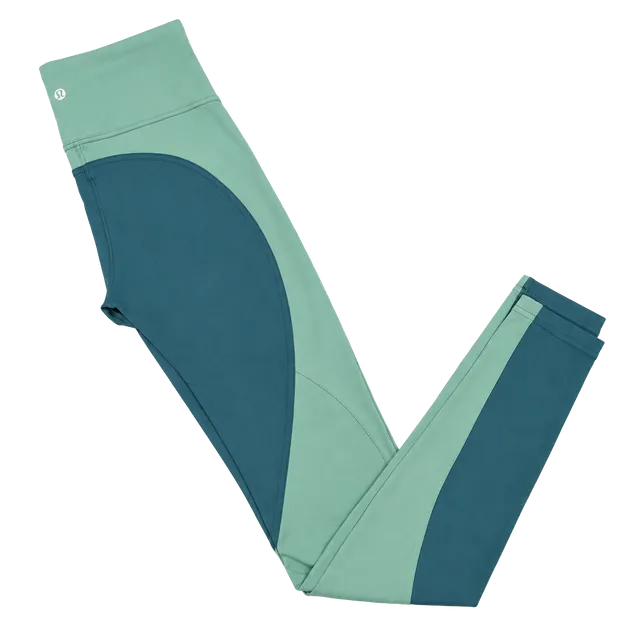 Lululemon Two-Tone High-Rise Leggings Green Blue