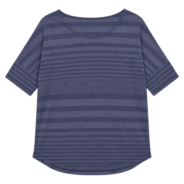 Wet Seal Striped Tunic Size XS Blue Semi Sheer 3/4 Sleeve Top