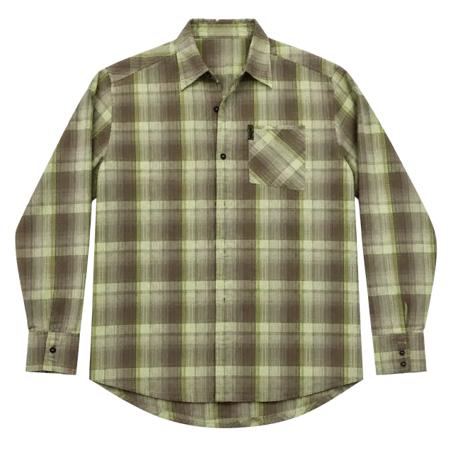 Scott Long Sleeve Plaid Button Down Shirt Size L Green Brown