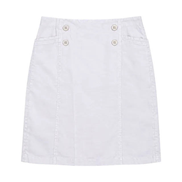 dressbarn Women's Skirt Size 18 White Cotton Blend Button Detail