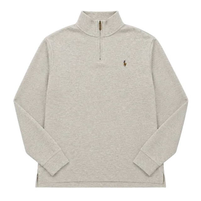Polo Ralph Lauren Half-Zip Sweater Beige Estate Rib Mock Neck