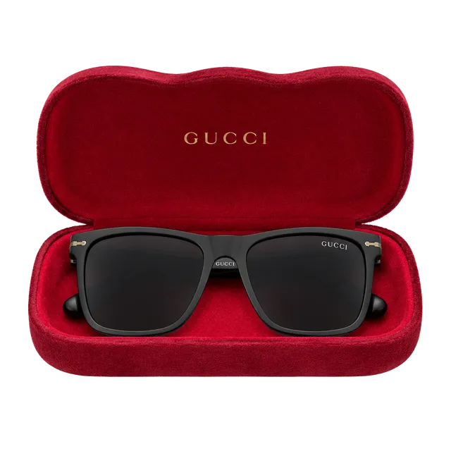 Gucci Black Square Sunglasses with Case