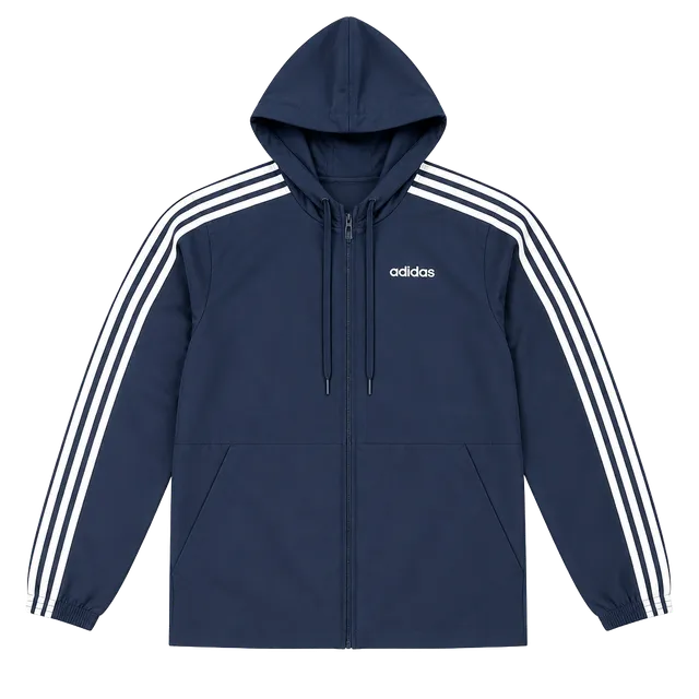 Adidas Essentials 3-Stripes Woven Windbreaker Jacket Navy Blue Men’s S