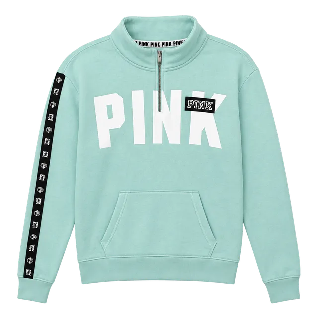 Victoria's Secret PINK Half Zip Sweatshirt Size S/P Mint Green