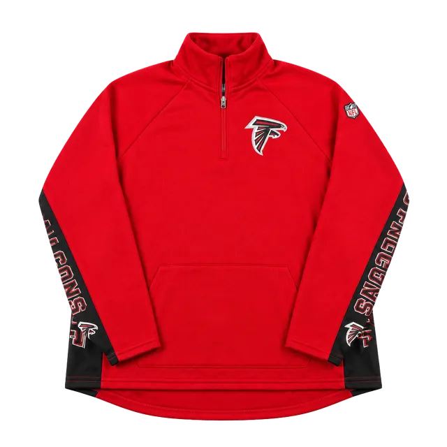 Atlanta Falcons Hands High NFL Quarter Zip Pullover Red Black Small
