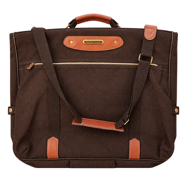 American Tourister Vintage Garment Bag Brown Canvas Travel Luggage