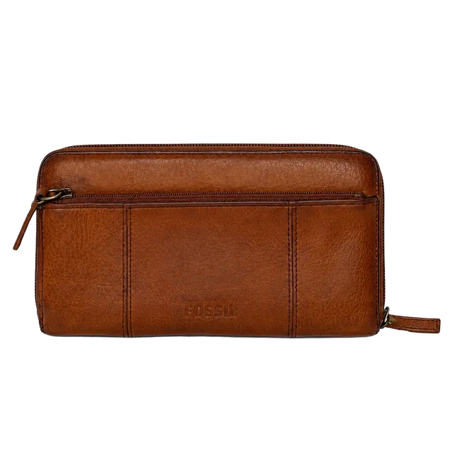 Duluth Trading Co Lifetime Leather Zip Around Wallet Brown