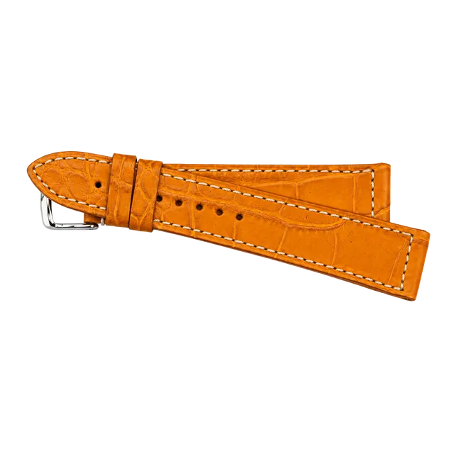 Michele Watch Strap 20mm Orange Alligator Leather