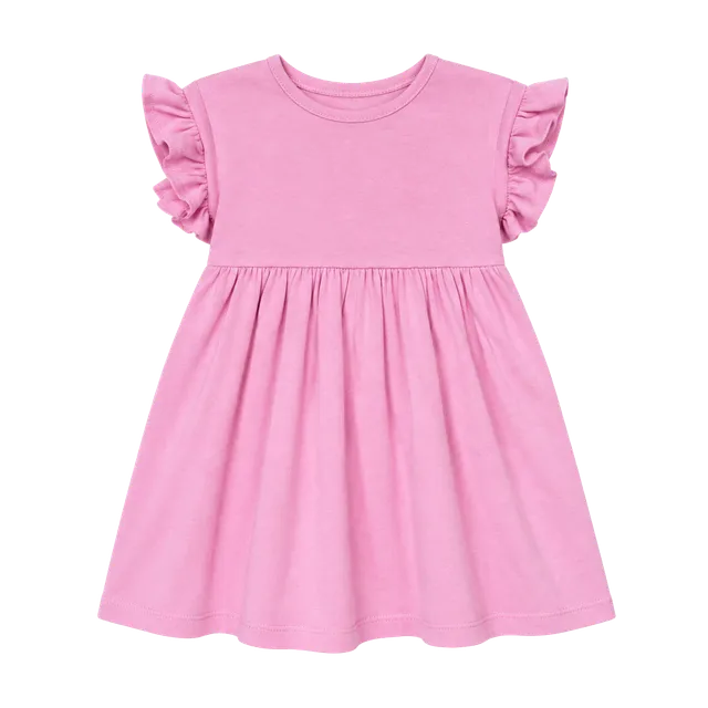 (555) Cat & Jack Pink Flutter Sleeve Knit Dress Size 4t