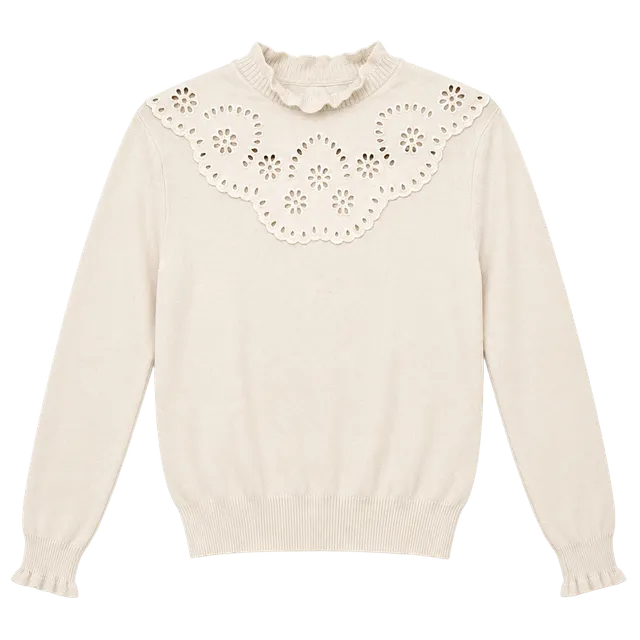 Calligraphie Eyelet Collar Sweater Size XS