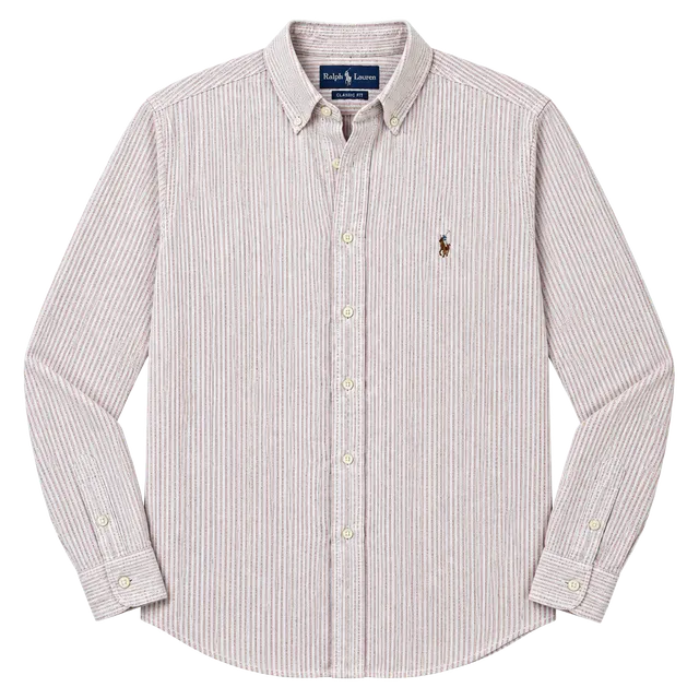 Ralph Lauren Flesh Pony Striped Button Down Shirt