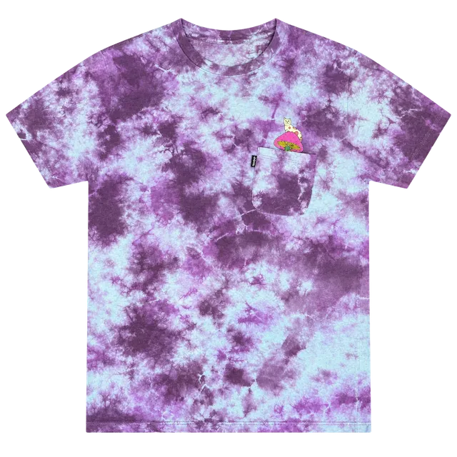 RIPNDIP Psychedelic Nermal Pocket T-Shirt Size Medium Purple Tie Dye Tee