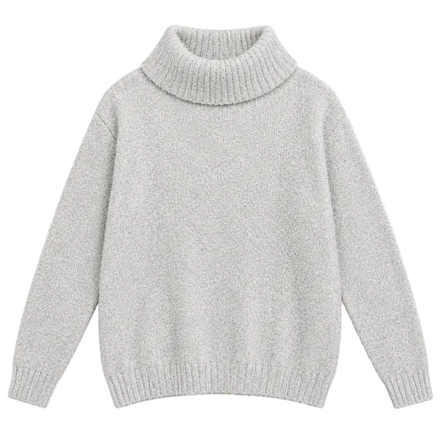 ATM Cashmere Turtleneck Sweater Size S/P White Fuzzy Fleece