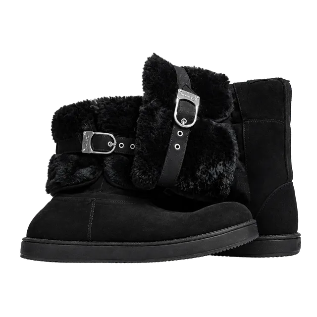 Guess Faux Fur Buckle Boots Size 10M Black