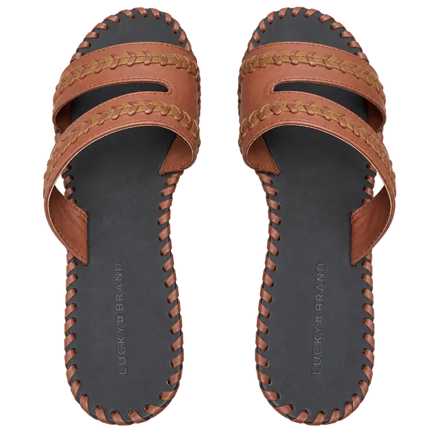 Lucky Brand LK-Zanora Slide Sandals Size 8 M Brown Leather