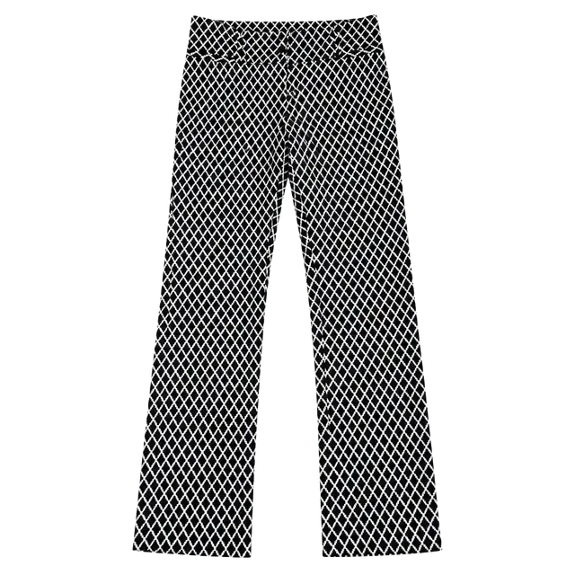 Soho Apparel Ltd. Pants Size 6 Black White Diamond Pattern Slim Trousers