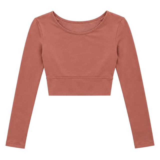 SHEIN Long Sleeve Crop Top Dusty Rose Pink Activewear S