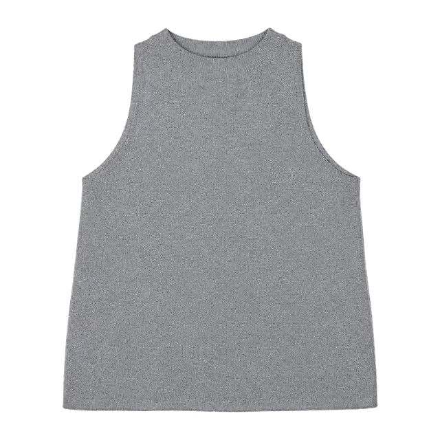 Light Blue Mock Neck Sleeveless Sweater