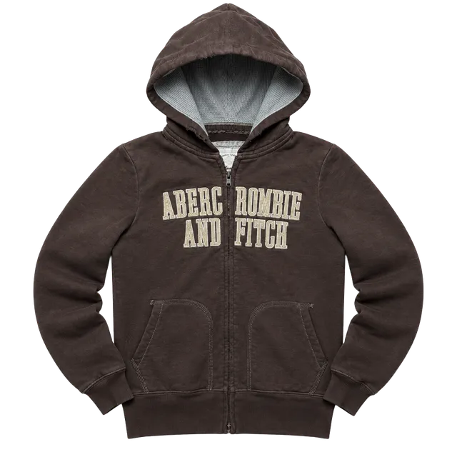 Vintage Abercrombie & Fitch Y2K Brown Distressed Zip Up Hoodie Women’s M
