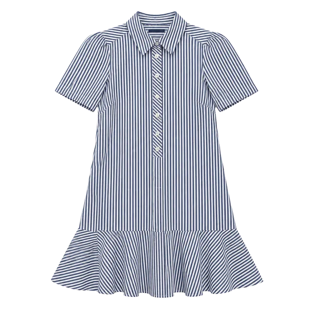 Tommy Hilfiger Striped Shirt Dress Size 4 Blue White