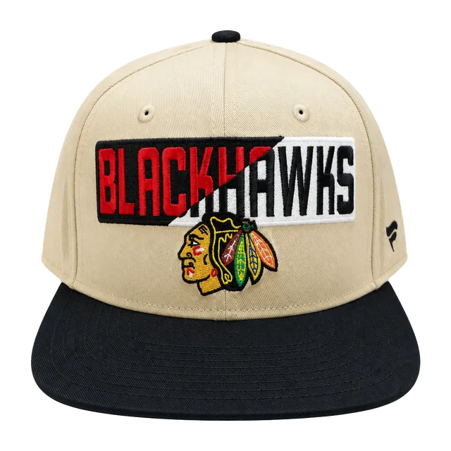 Fanatics Chicago Blackhawks Snapback Hat One Size Fits Most Cream Black NHL