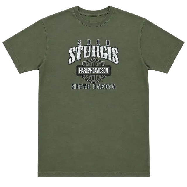 Harley-Davidson 2008 Sturgis South Dakota T-Shirt Size XL Olive Green