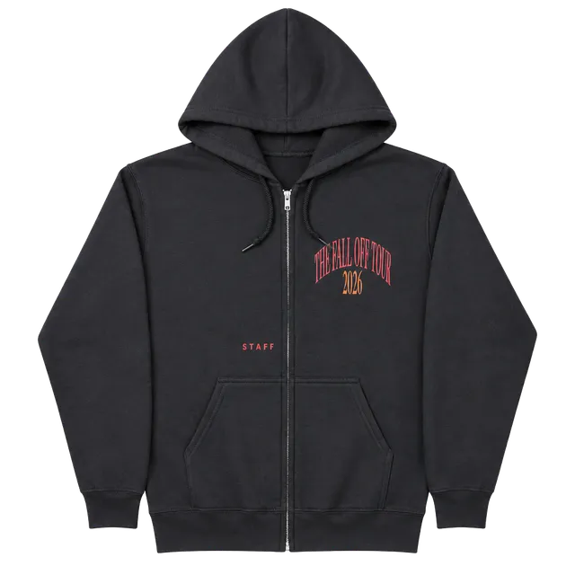 J Cole The Fall Off Tour 2026 Staff Zip Up Hoodie Size S