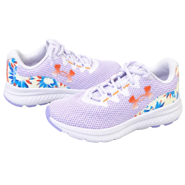 Under Armour Charged Assert Size 5.5 Purple Floral Sneakers