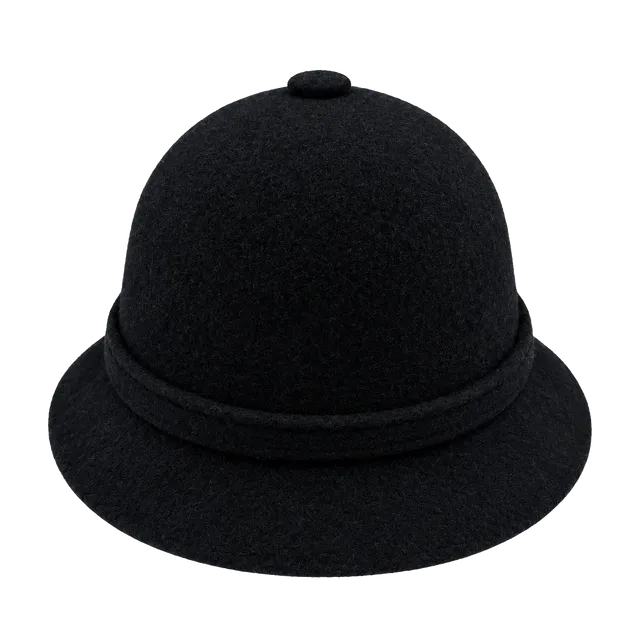 Kangol Wool Felt Bell Hat Black Vintage Made In England
