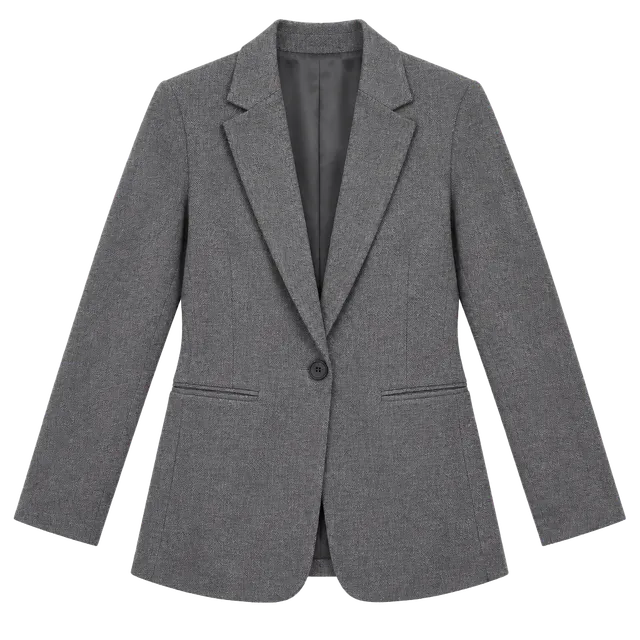 J. Jill Blazer Jacket Business Casual Women  Gray Single-Button Blazer size S