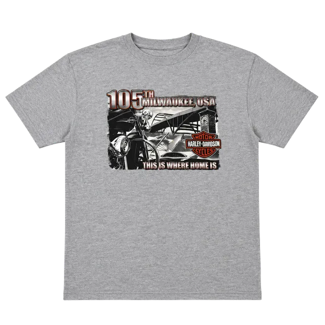 Harley-Davidson 105th Anniversary T-Shirt Size XL Gray House of Harley