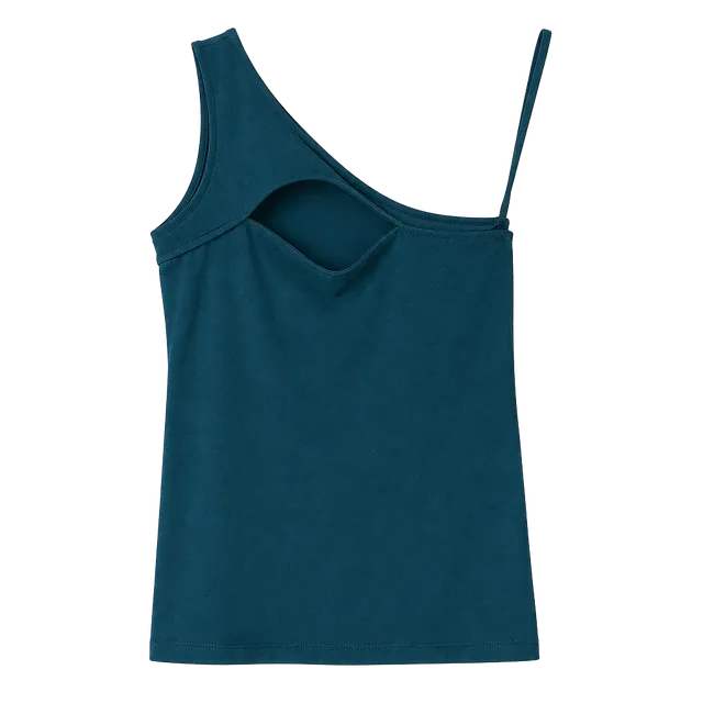 Torrid Foxy Cutout One Shoulder Tank Top Size 0 Teal Cotton Spandex