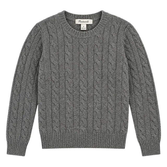 Madewell Waffle Knit Polo Sweater Size S Gray Cotton Blend