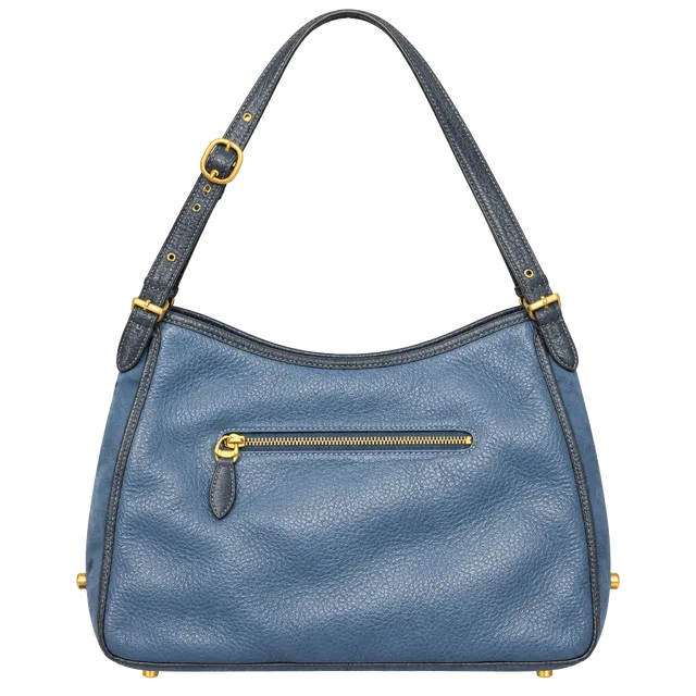 Coach Leather Hobo Shoulder Bag Blue