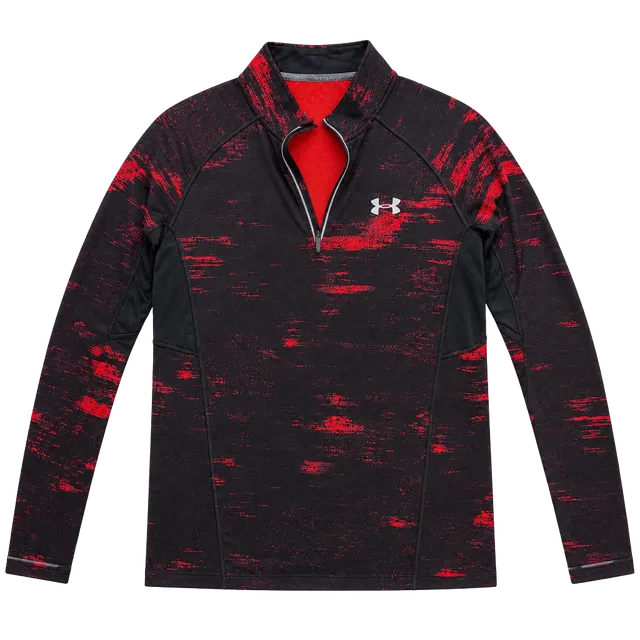 Under Armour Run 1/2 Zip Pullover Size MD Black Red